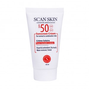 کرم ضد آفتاب SPF50 پوست نرمال تا مختلط اسکن اسکین 40 میلی لیتر(بی رنگ)